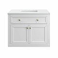 James Martin Vanities Chicago 36in Single Vanity, Glossy White w/ 3 CM White Zeus Top 305-V36-GW-3WZ